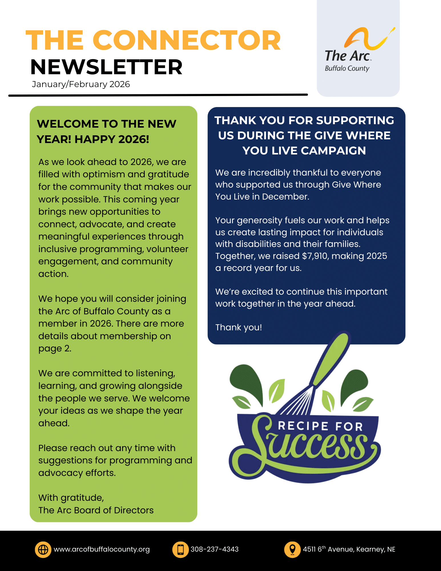 Happy New Year! - The Arc of Buffalo County